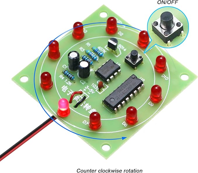 Soldering Practice Kit Electronic Lucky Wheel DIY Soldering Kit - Image 4
