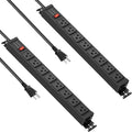 JUNNUJ 20 Amp Power Strip Heavy Duty 2 Pack, 4800J Surge Protector Metal Power by JUNNUJHome