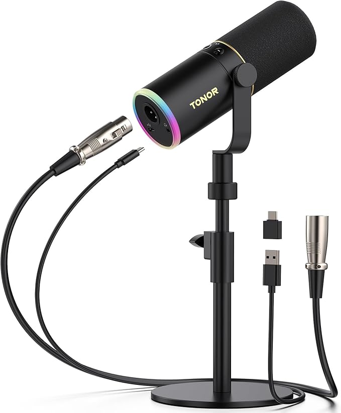 TONOR XLR/USB Gaming Mic, Dynamic Microphone by TONOR