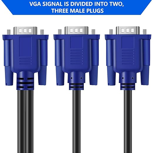 PASOW VGA Splitter Cable 1 Male to 2 Male Dual Monitor Y Adapter 1080P Full HD - Image 5