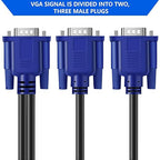 PASOW VGA Splitter Cable 1 Male to 2 Male Dual Monitor Y Adapter 1080P Full HD - Image 5