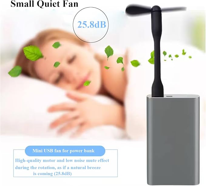 Mini USB Fan, Portable Pocket Fan USB-A Powered Little Cooler, Quiet Operation - Image 5
