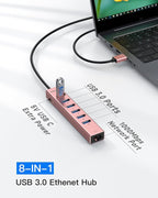 Aluminum USB 3.0 Adapter USB to Ethernet HUB - Image 3