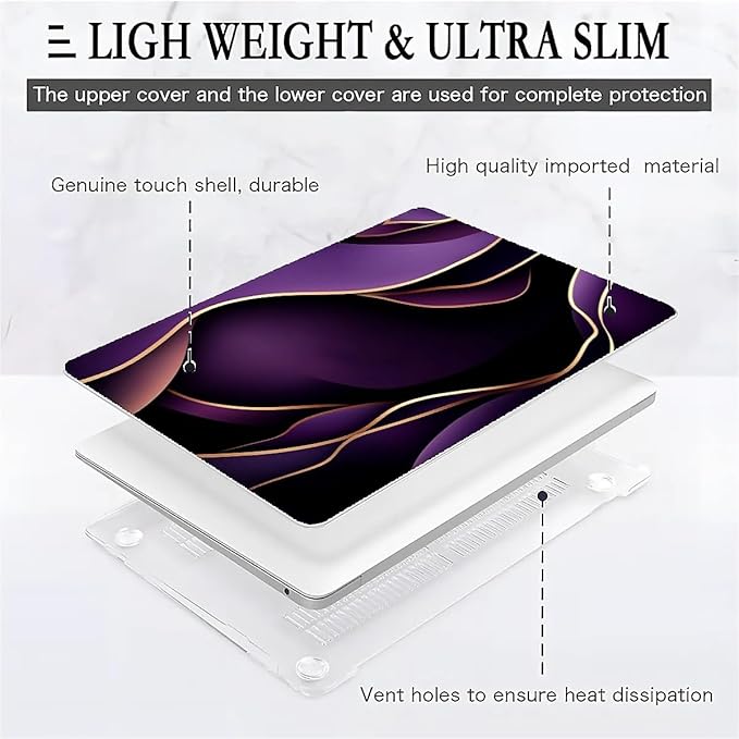 Compatible with MacBook Air 13.3 13.6 Inch Case 2022 2021 2020 2019 Plastic - Image 2