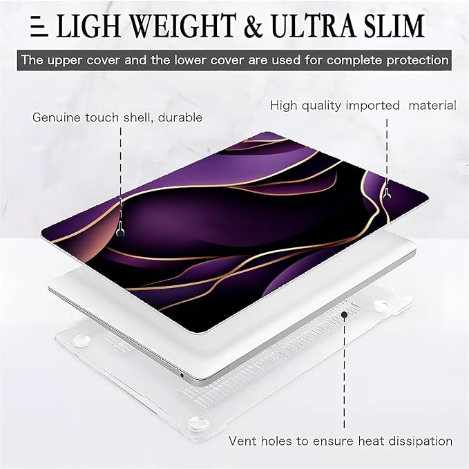 Compatible with MacBook Air 13.3 13.6 Inch Case 2022 2021 2020 2019 Plastic - Image 2