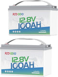 Redodo 2 Pack 12V 100Ah Lithium LiFePO4 Battery, Group 31 Battery Built in 100A by PrimeDayRedodoSaveup55