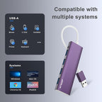 USB Hub, USB 3.0 Hub Aluminum Alloy Ultra Slim USB Splitter, Portable 4 Port - Image 5