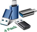 Temdan USB to USB C Adapter 4 Pack, 【2*Type C Female to A Male Charger by Temdan