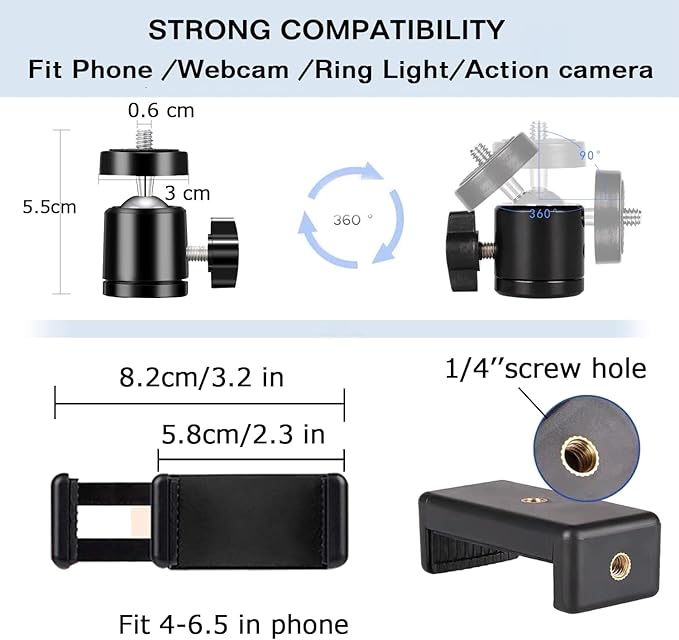 Overhead Tripod Mount for Camera Webcam Ring Light, Over Head Articulating Arm - Image 6