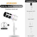 EJoy D10 PRO Wireless USB Gaming Microphone – RGB Dynamic Mic - Image 9