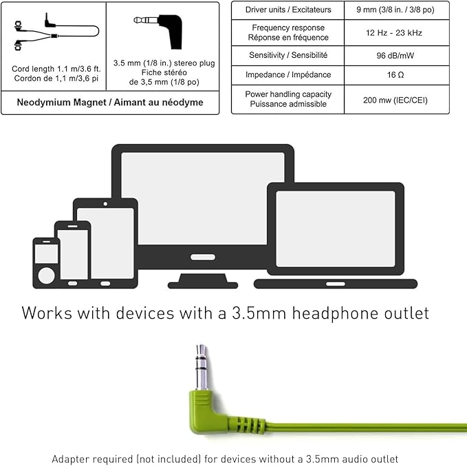 Panasonic ErgoFit Wired Earbuds, 3.5mm Jack In-Ear Headphones - Image 7