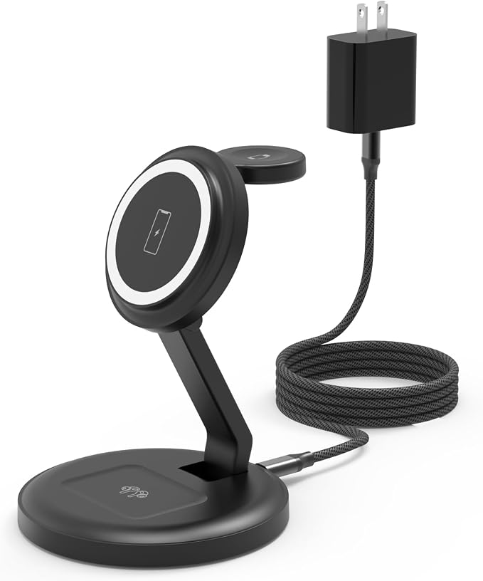 Charging Station, 3 in 1 Foldable Wireless Charger iPhone Charging Station by Unknown