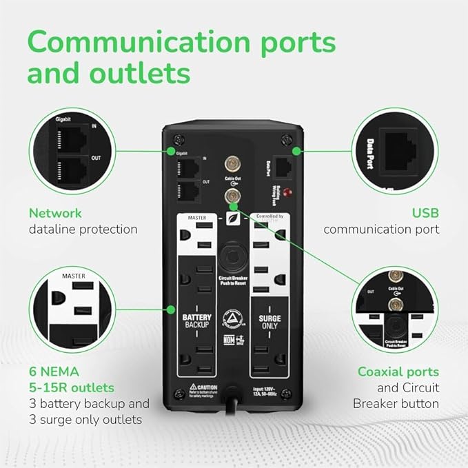 APC Back-UPS Pro 700VA UPS, 420W Battery Backup & Surge Protector, 6 Outlets - Image 8