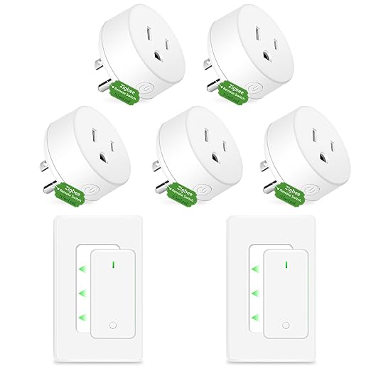 NineLeaf Zigbee Smart Outlet w Remote Control, Wireless Plug, Zigbee Hub by NineLeaf