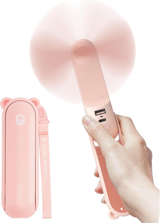 JISULIFE Handheld Fan with 4500 mAh Powerbank Max 37 Hours Runtime, Pocket by LivechillStaycool