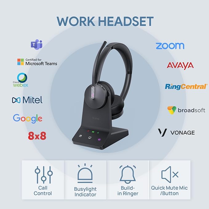 Yealink WH64 Dual Teams DECT & Bluetooth Wireless Headset, 606ft Range - Image 5