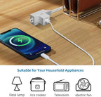 TiFFCOFiO Indoor Extension Cord, 2 Prong 25 Feet Extension Cord, 3 Polarized - Image 7
