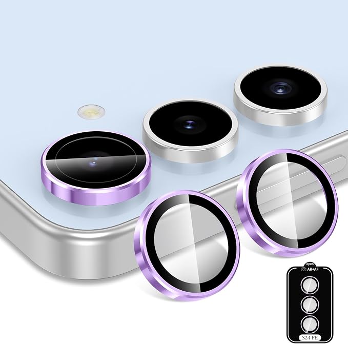 for Samsung Galaxy S24 FE Camera Lens Protector, Individual Metal Ring Tempered - Image 2