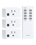 Remote Control Outlet, 200FT Long Range Wireless Light Switch, Mini Electrical by treewell