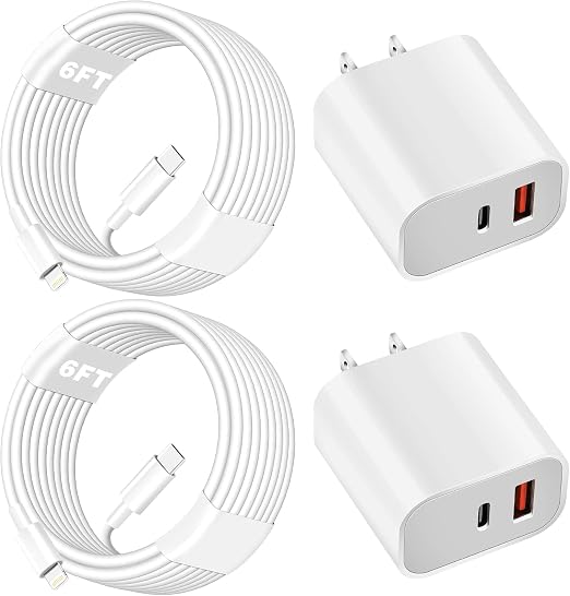 Fast Charger for iPhone, Dual Port A/C Apple iPhone Charger Fast Charging Block by WILLTOP
