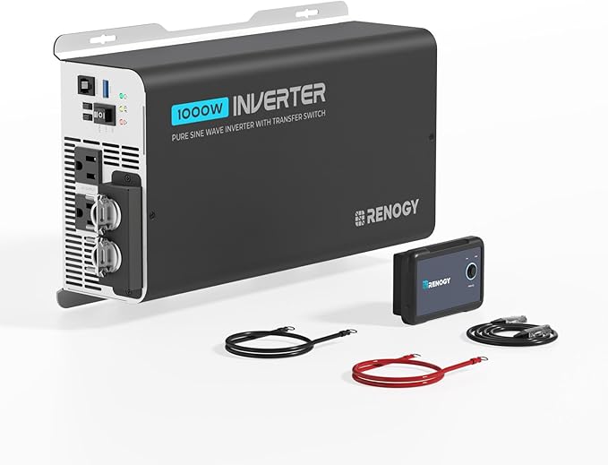 Renogy Inverter PUH 1000 watt Pure Sine Wave Inverter, Built-in Transfer Switch by RenogySolar