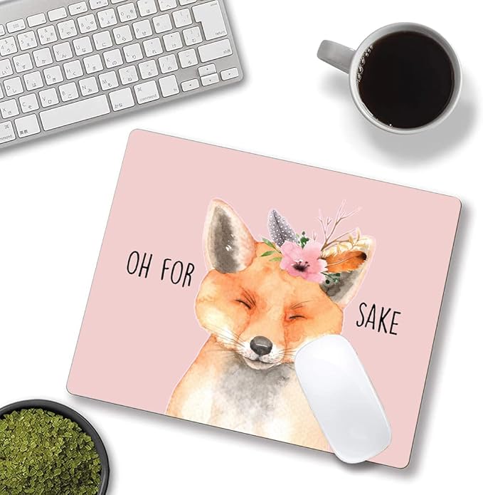 Mouse Pad, Cute Fox Mouse Pad for Women, Washable Square Cloth Mousepad for - Image 4