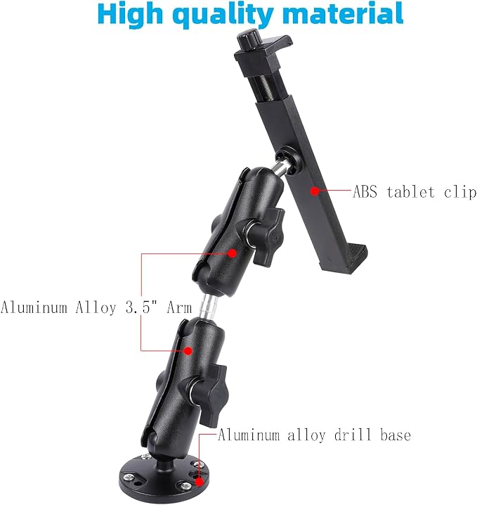 Aluminum Heavy Duty Drill Base Car Tablet Mount - Image 3