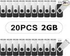 TOPESEL 20PCS 2GB Bulk USB 2.0 Flash Drive Swivel Memory Stick Thumb Drives Pen by TOPESEL