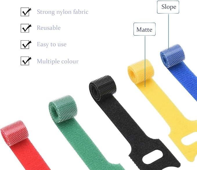 100 Pcs Multicolor Write On Cable Labels & Reusable Fastening Cable Ties Set - Image 3