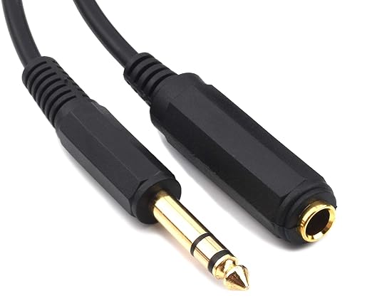 Devinal 6.35mm 1/4" inch TRS Plug Male to 1/4 Female Headphone Guitar Extension - Image 5