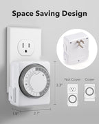 HBN Outlet Timer for Electrical Outlets Indoor, 24 Hour Mechanical Light Timers - Image 6