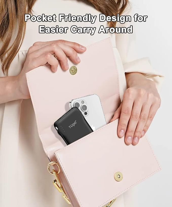 TG90° Portable Charger with Cords 10000mAh Power Bank with Built in Cables - Image 6