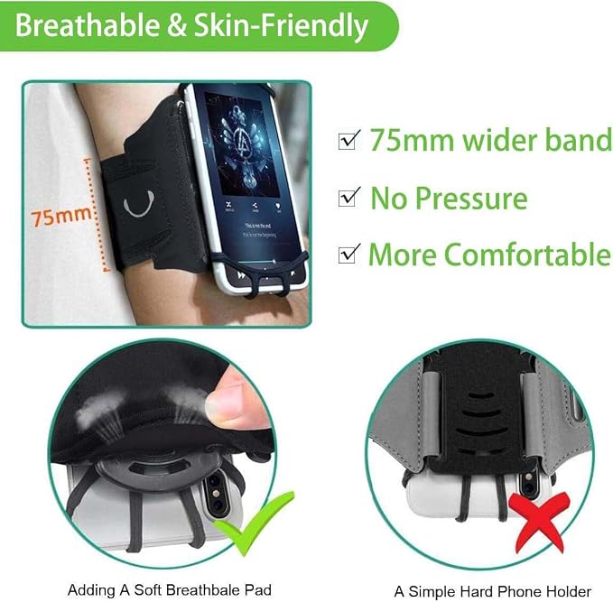 Wristband Phone Holder, HCcolo 360°Rotatable Universal Sports Wristband - Image 8