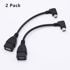 90 Degree Mini USB to USB A OTG Adapter Cable 5.5in Left Angle Mini USB 5-Pin - Image 3