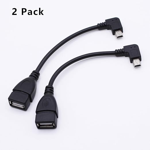 90 Degree Mini USB to USB A OTG Adapter Cable 5.5in Left Angle Mini USB 5-Pin - Image 3