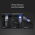 TP-Link 2-in-1 USB 3.0 & USB C to Ethernet Adapter, RJ45 Gigabit LAN, Plug & - Image 3