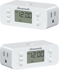 DEWENWILS 24 Hour Programmable Digital Timer Outlet, 2 Pack Timers by DEWENWILS