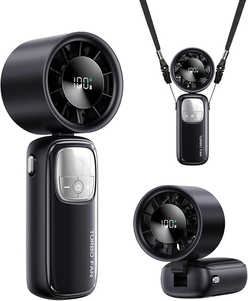 3-in-1 Portable Handheld Turbo Fan-100 Speeds, 15000 RPM, 10Hrs Cooling by KIMMOO