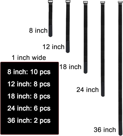 32 pcs 1-inch-wide Hook and Loop Cable Straps, Fixing and Organizing Cable Ties - Image 2