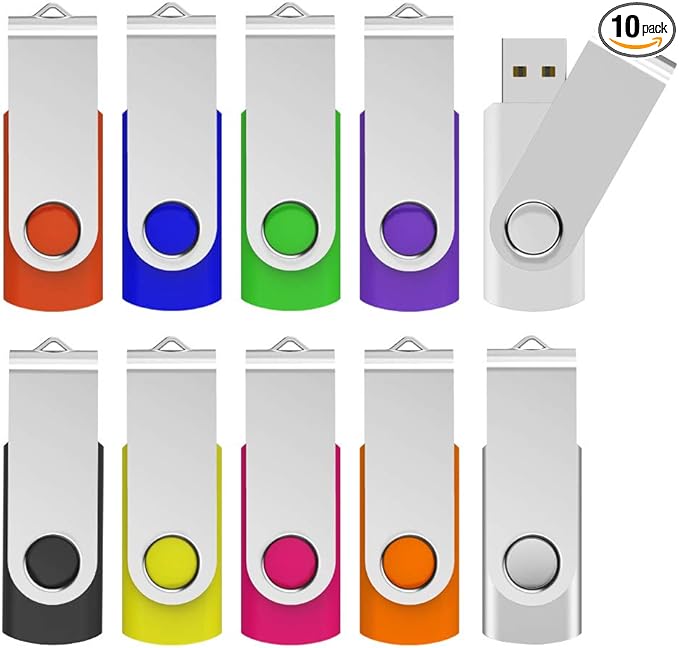 KOOTION 64GB USB 2.0 Flash Drives 10 PCS Memory Stick Swivel Thumb Drives Pen by KOOTION