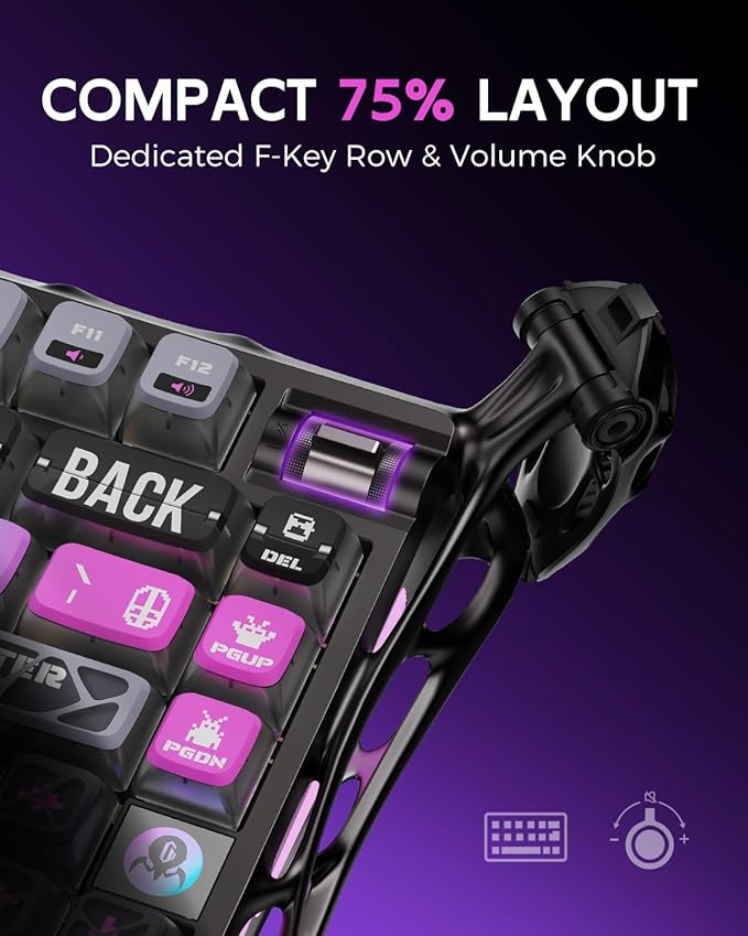 GravaStar Mercury K1 Pro Wireless Mechanical Gaming Keyboard, 75% Layout RGB - Image 2