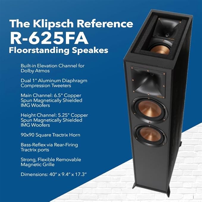 Klipsch Reference 5.2 Home Theater System, Bundle 2X R-625FA Floorstanding 2X - Image 2