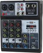 Mini audio audio mixers DJ mixer Sound Board Console System, 4 Channel 48V by micfuns
