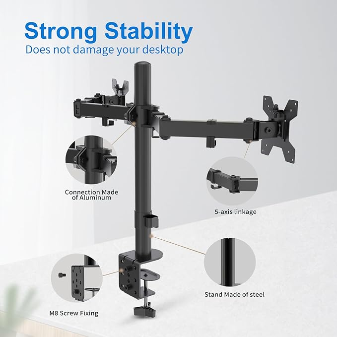 H&C Dual Monitor Mount, Monitor Arm - Image 6