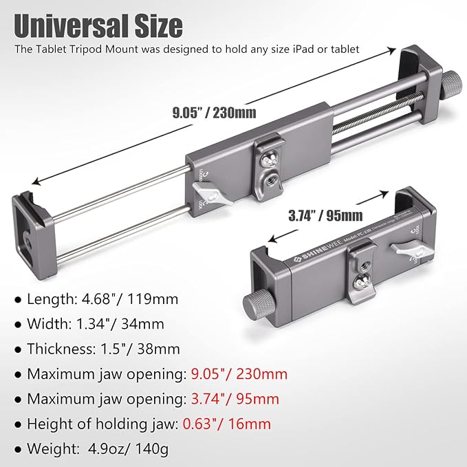 Full Metal Tablet Tripod Holder – Compatible - Image 2