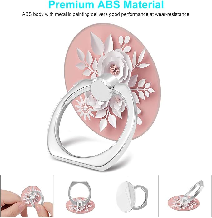 Bonoma Phone Ring Holder, 3 Pack Beach Flowers Butterfly Universal Finger Ring - Image 2