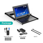 MT-VIKI 8 Port KVM Console HDMI, 1U Rack Mount KVM Console w/15.6'' LCD Monitor - Image 4