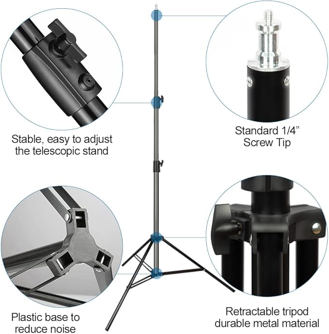 Aluminum Alloy Photography Tripod Stand, 9.19 Feet/2.8m Studio Lighting Tripod - Image 2