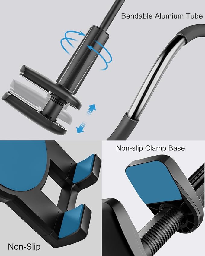 woleyi Gooseneck Tablet Holder for Bed, Flexible Long Arm Tablet Mount for Desk - Image 6