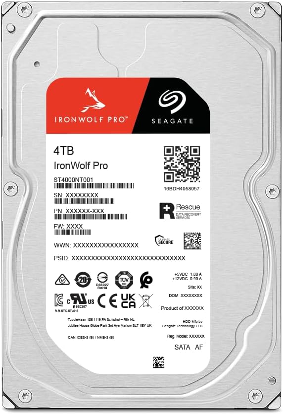 Seagate IronWolf Pro, 4 TB, Enterprise NAS Internal HDD –CMR 3.5 Inch, SATA 6 - Image 2